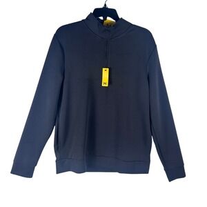 Members Mark Mens Sandwash Quarter Zip Pullover Black Size M Relaxed Fit NEW